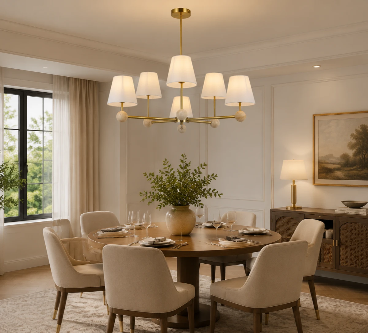 6 light classic modern chandelier for dinning room hotel project lighting